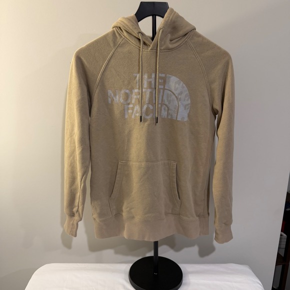 The North Face Tops - The North Face Womens Tan Leopard Logo Pullover Hoodie NF0A4M4M XS